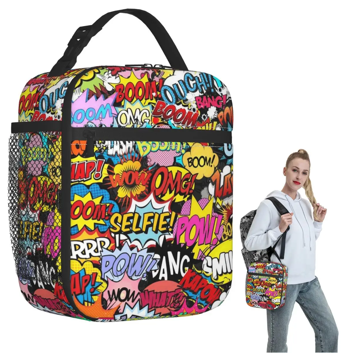 Термосумка для обедов Fun Street Graffiti Comic Pop Art для женщин и детей, портативная термосумка для еды, термосумка-тоут
Термосумка для обедов Fun Street Graffiti Comic Pop Art для женщин и детей, портативная термосумка для еды, термосумка-тоут
