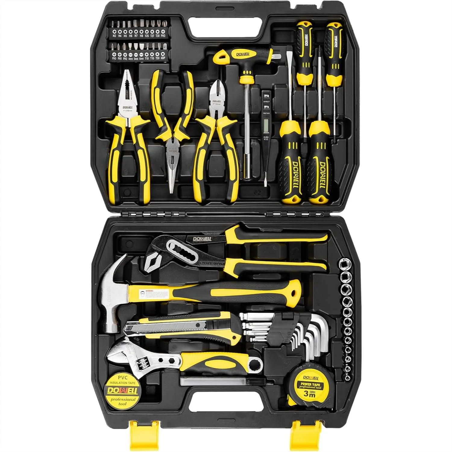 62PCS Homeowner Tool Set with Wrench, Pliers, Screwdriver Set, Repair Kit for DIY
62PCS Homeowner Tool Set with Wrench, Pliers, Screwdriver Set, Repair Kit for DIY