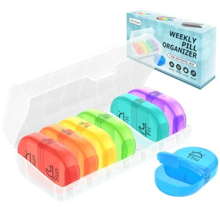 Weekly Pill Organizer 2 Times a Day Travel Medicine Pill Organizer AM PM Pill 7 Day wit Protect Pill Daily Medicat Organizer ta
Weekly Pill Organizer 2 Times a Day Travel Medicine Pill Organizer AM PM Pill 7 Day wit Protect Pill Daily Medicat Organizer ta