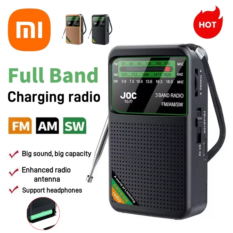 Полнодиапазонное радио Xiaomi, портативное мини-радио Am FM Sw, многофункциональное радио, отличное приемопередатковое радио с громким динамиком
Полнодиапазонное радио Xiaomi, портативное мини-радио Am FM Sw, многофункциональное радио, отличное приемопередатковое радио с громким динамиком