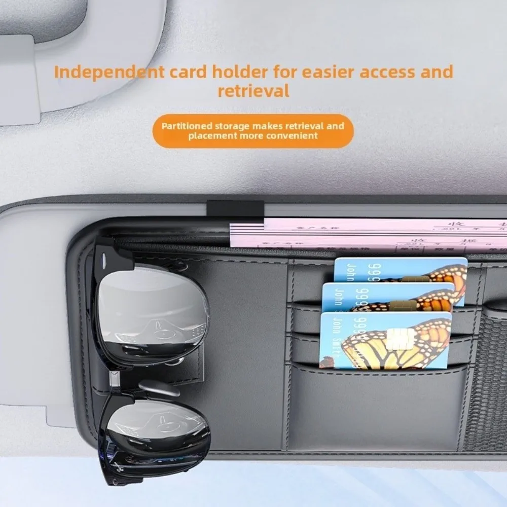 Solid Color Car Sun Visor Organizer Mesh Mutil-pocket Sunglasses Clip PU Leather Universal Cards Holder Car Interior
Solid Color Car Sun Visor Organizer Mesh Mutil-pocket Sunglasses Clip PU Leather Universal Cards Holder Car Interior
