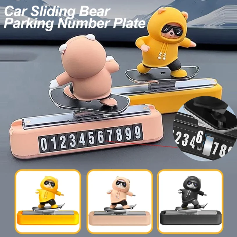 New Dashboard Car Decorations Skateboard Bear Magnetic Parking Number Plate Creative Car Cartoon Interior Interior Accessories
New Dashboard Car Decorations Skateboard Bear Magnetic Parking Number Plate Creative Car Cartoon Interior Interior Accessories