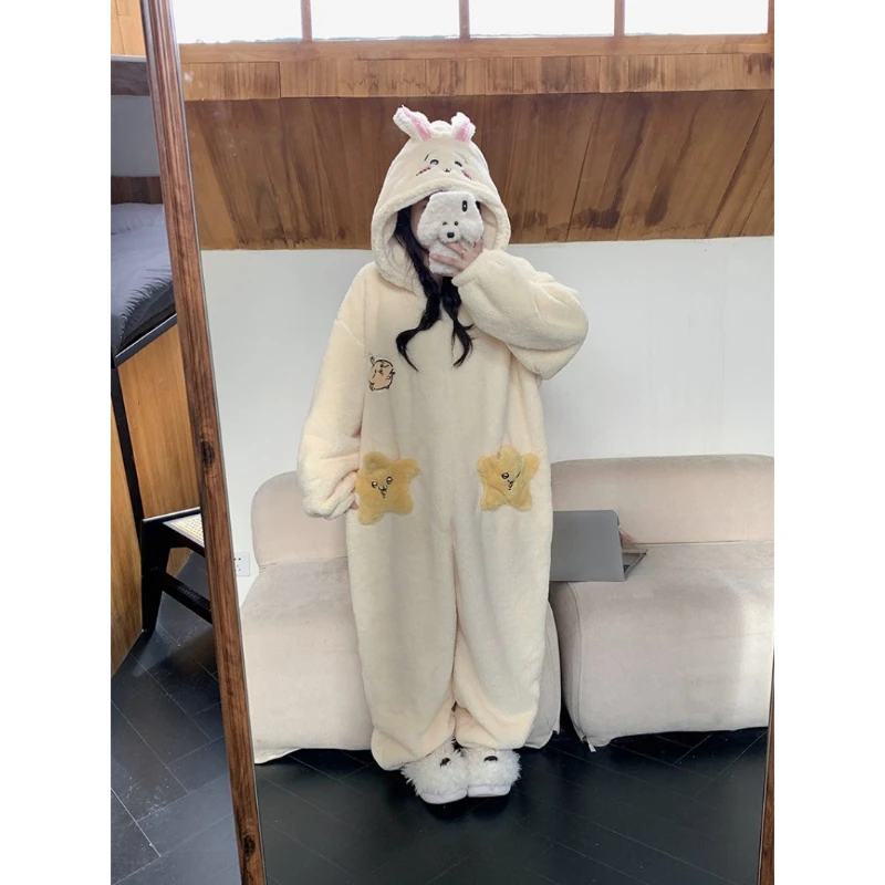 Anime Chiikawa Usagi Onesie Pajama Fleece Lined Winter Thickened Soft Casual Unique Design Women Loose Fit Loungewear Kawaii
Anime Chiikawa Usagi Onesie Pajama Fleece Lined Winter Thickened Soft Casual Unique Design Women Loose Fit Loungewear Kawaii