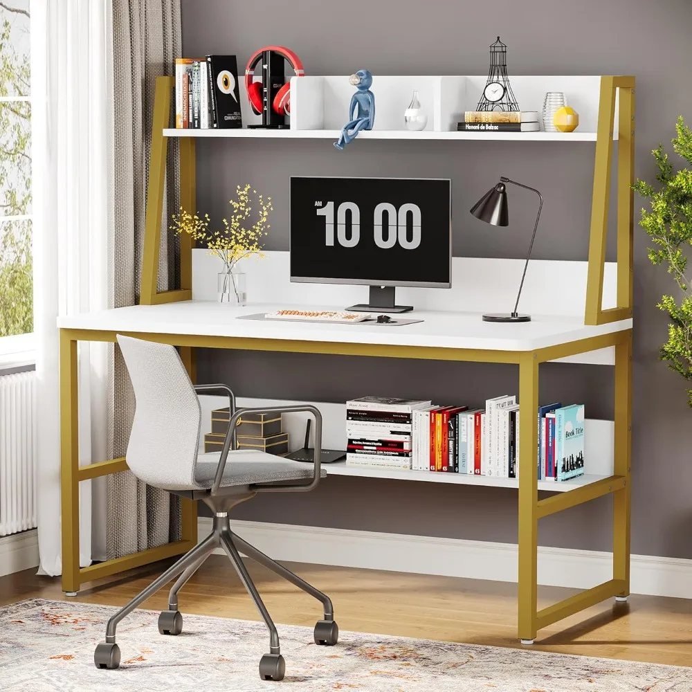 Computer Desk with Hutch, 47 inches Home Office Desk with Space Saving Design with Bookshelf for Small Spaces
Computer Desk with Hutch, 47 inches Home Office Desk with Space Saving Design with Bookshelf for Small Spaces