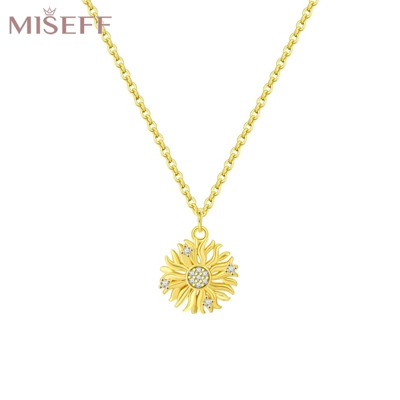 MISEFF Real 925 Sterling Silver Necklace Golden Sun Pendant Necklaces For Women Engagement Wedding Party Gifts Silver Jewelry
MISEFF Real 925 Sterling Silver Necklace Golden Sun Pendant Necklaces For Women Engagement Wedding Party Gifts Silver Jewelry