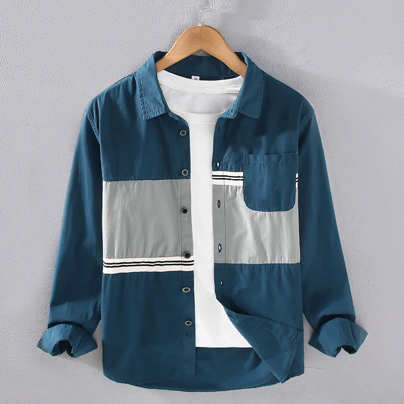 Men's Long Sve Cotton irt Casual Sle Color Blo Design Autumn Faionable Retro Japanese Feel Stand Fit Youth irt
Men's Long Sve Cotton irt Casual Sle Color Blo Design Autumn Faionable Retro Japanese Feel Stand Fit Youth irt