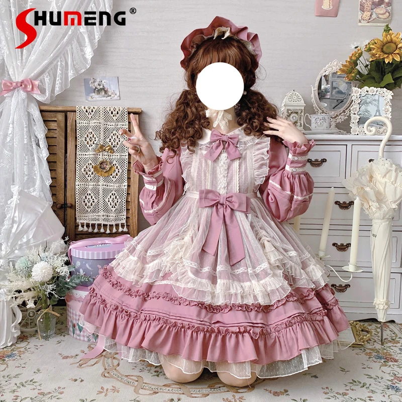 Japanese Lolita Style Op Dress Women Vintage Cute Bow Lace Ruffles Long Sleeve Party Dresses Girls Sweet Chic Princess Vestidos
Japanese Lolita Style Op Dress Women Vintage Cute Bow Lace Ruffles Long Sleeve Party Dresses Girls Sweet Chic Princess Vestidos