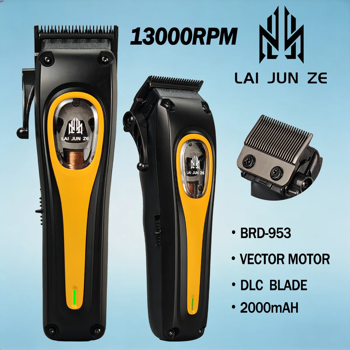 BRDCLIP Профессиональная машинка для стрижки волос с векторным двигателем, желтая 953, 7800-13000 об/мин, лезвие из углеродистой стали DLC, 5 регулировок, 2000 мАч, эргономичная
BRDCLIP Профессиональная машинка для стрижки волос с векторным двигателем, желтая 953, 7800-13000 об/мин, лезвие из углеродистой стали DLC, 5 регулировок, 2000 мАч, эргономичная