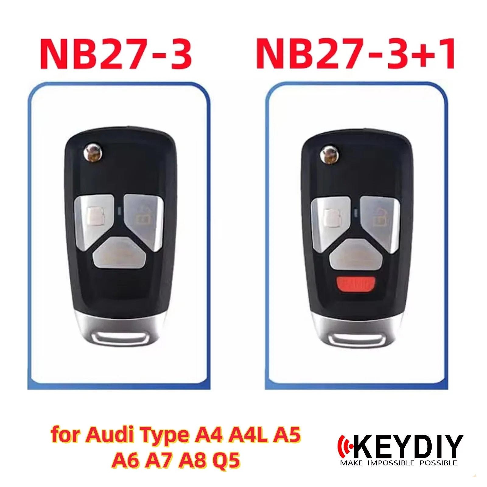 KEYDIY KD NB 27 Universal Remote Flip Key 3/4 Buttons for Audi Style NB Series Multi-functional Remote Programmed by KD Devices
KEYDIY KD NB 27 Universal Remote Flip Key 3/4 Buttons for Audi Style NB Series Multi-functional Remote Programmed by KD Devices