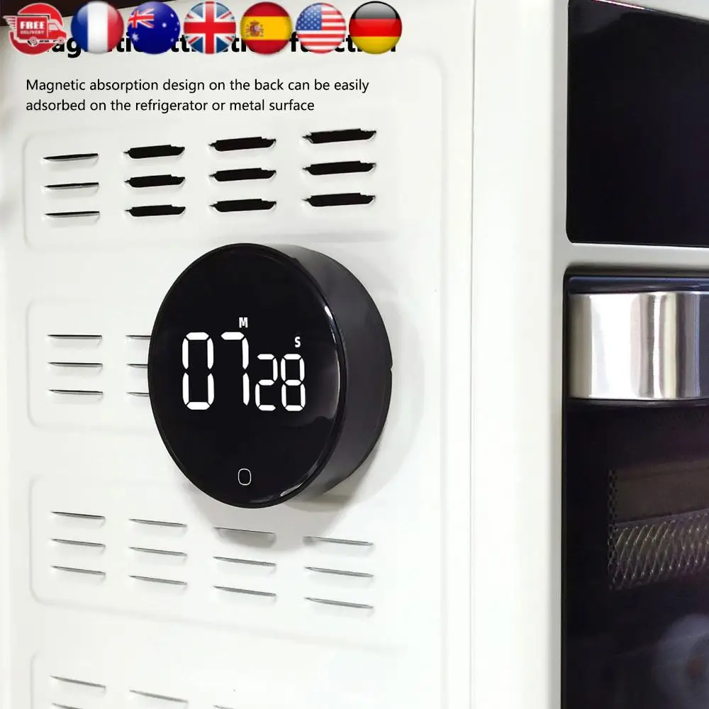 Светодиодный цифровой таймер обратного отсчета, перезаряжаемый через USB, магнитное напоминание о разрывке обеда, 3-уровневый кронштейн для увеличения объема, дизайн, кухонные гаджеты
Светодиодный цифровой таймер обратного отсчета, перезаряжаемый через USB, магнитное напоминание о разрывке обеда, 3-уровневый кронштейн для увеличения объема, дизайн, кухонные гаджеты