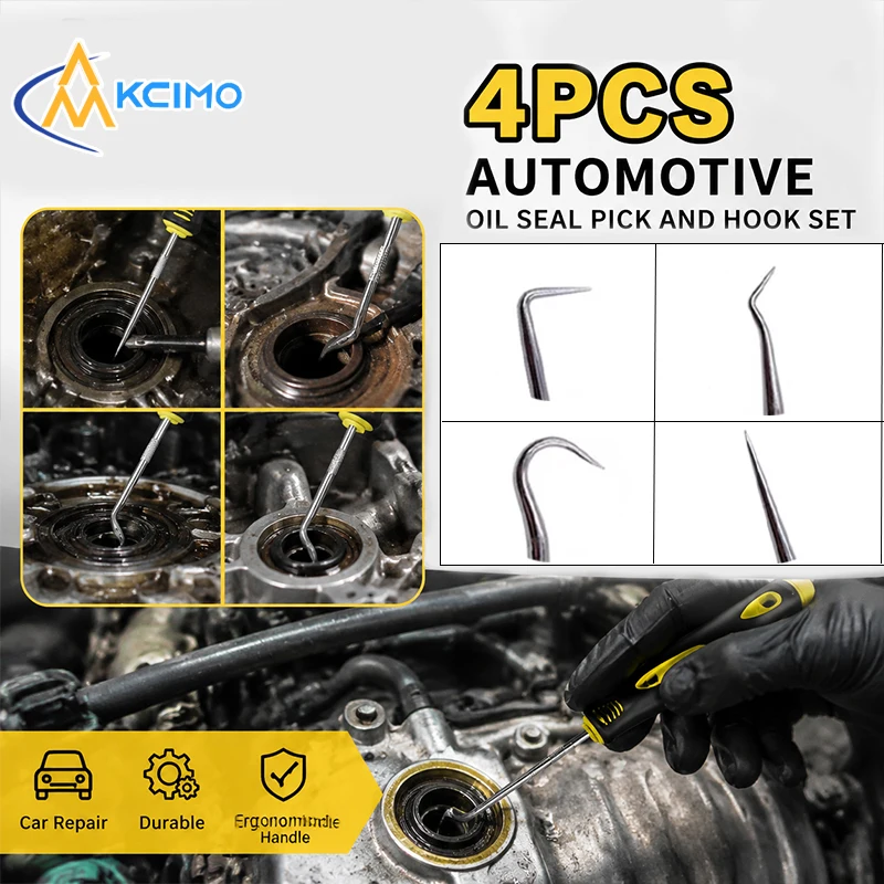 4Pcs Automotive Oil Seal Pick and Hook Set Car Repair Tools for O-Ring Gasket Removal
4Pcs Automotive Oil Seal Pick and Hook Set Car Repair Tools for O-Ring Gasket Removal