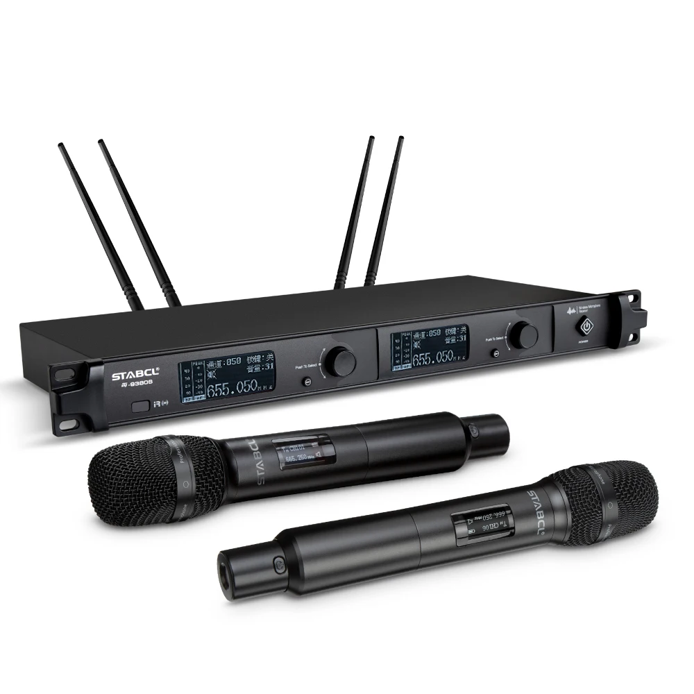 ST-9380S 2 channel wireless microphone professional stage performance cordless church mic uhf wireless microphone
ST-9380S 2 channel wireless microphone professional stage performance cordless church mic uhf wireless microphone