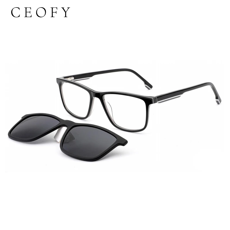 Ceofy Acetate Men Square Fashion Glasses Frame Optical Myopia Sun Clip On Polarized Sunglasses Eyeglasses Frame High Quality
Ceofy Acetate Men Square Fashion Glasses Frame Optical Myopia Sun Clip On Polarized Sunglasses Eyeglasses Frame High Quality
