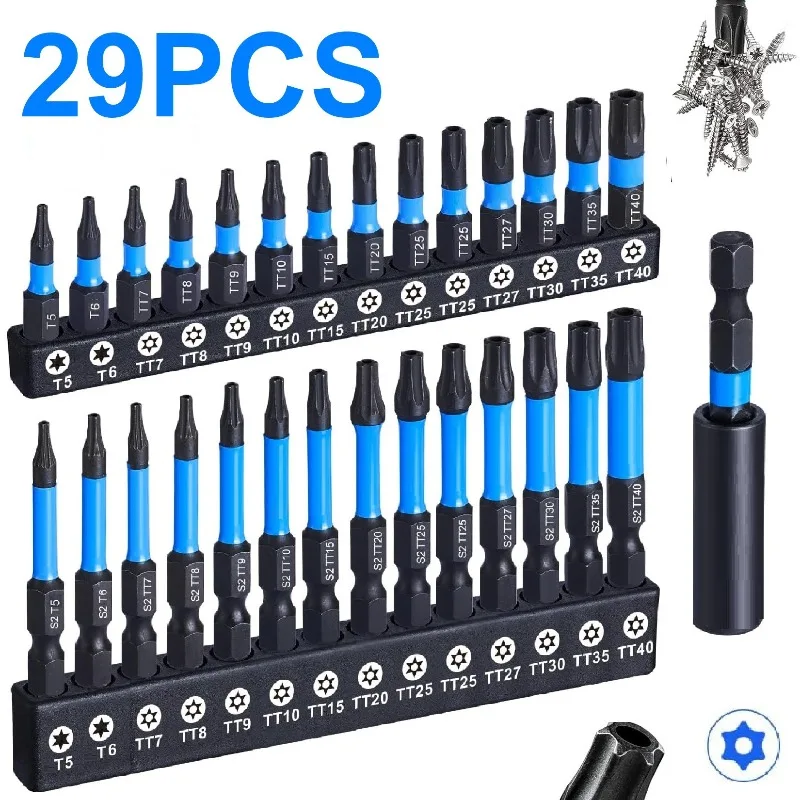 Набор бит Torx (29 шт., T5-T40) с магнитными наконечниками, удлиненные ударные биты 1 и 2 дюйма и удлинитель с быстрой заменой и самоблокировкой 2,3 дюйма
Набор бит Torx (29 шт., T5-T40) с магнитными наконечниками, удлиненные ударные биты 1 и 2 дюйма и удлинитель с быстрой заменой и самоблокировкой 2,3 дюйма