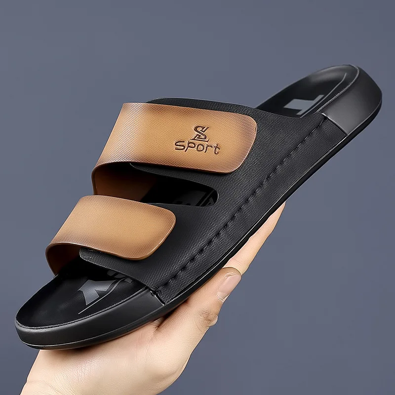 New Designer Summer Leather Slippers for Men Breathable Non-slip Outwear Beach Shoes Male Fashion Casual Flip-flops Man
New Designer Summer Leather Slippers for Men Breathable Non-slip Outwear Beach Shoes Male Fashion Casual Flip-flops Man