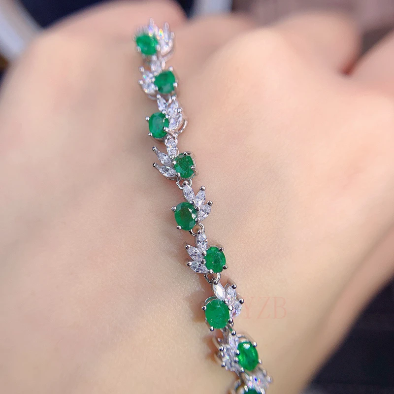 Hot selling natural 100% emerald white 925 silver Jewelry Charm bracelet Ladies Christmas gift length
Hot selling natural 100% emerald white 925 silver Jewelry Charm bracelet Ladies Christmas gift length