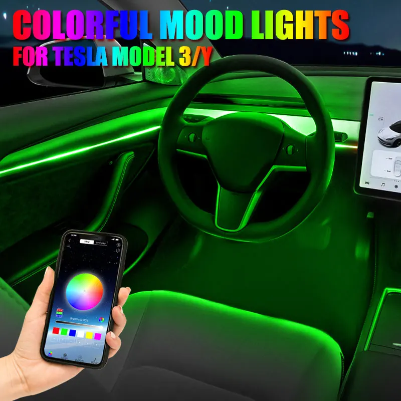 Светодиодная RGB-подсветка для автомобиля, декоративная атмосферная подсветка, акриловая лента для интерьера, подсветка центральной консоли и приборной панели для Tesla Model 3 Y
Светодиодная RGB-подсветка для автомобиля, декоративная атмосферная подсветка, акриловая лента для интерьера, подсветка центральной консоли и приборной панели для Tesla Model 3 Y