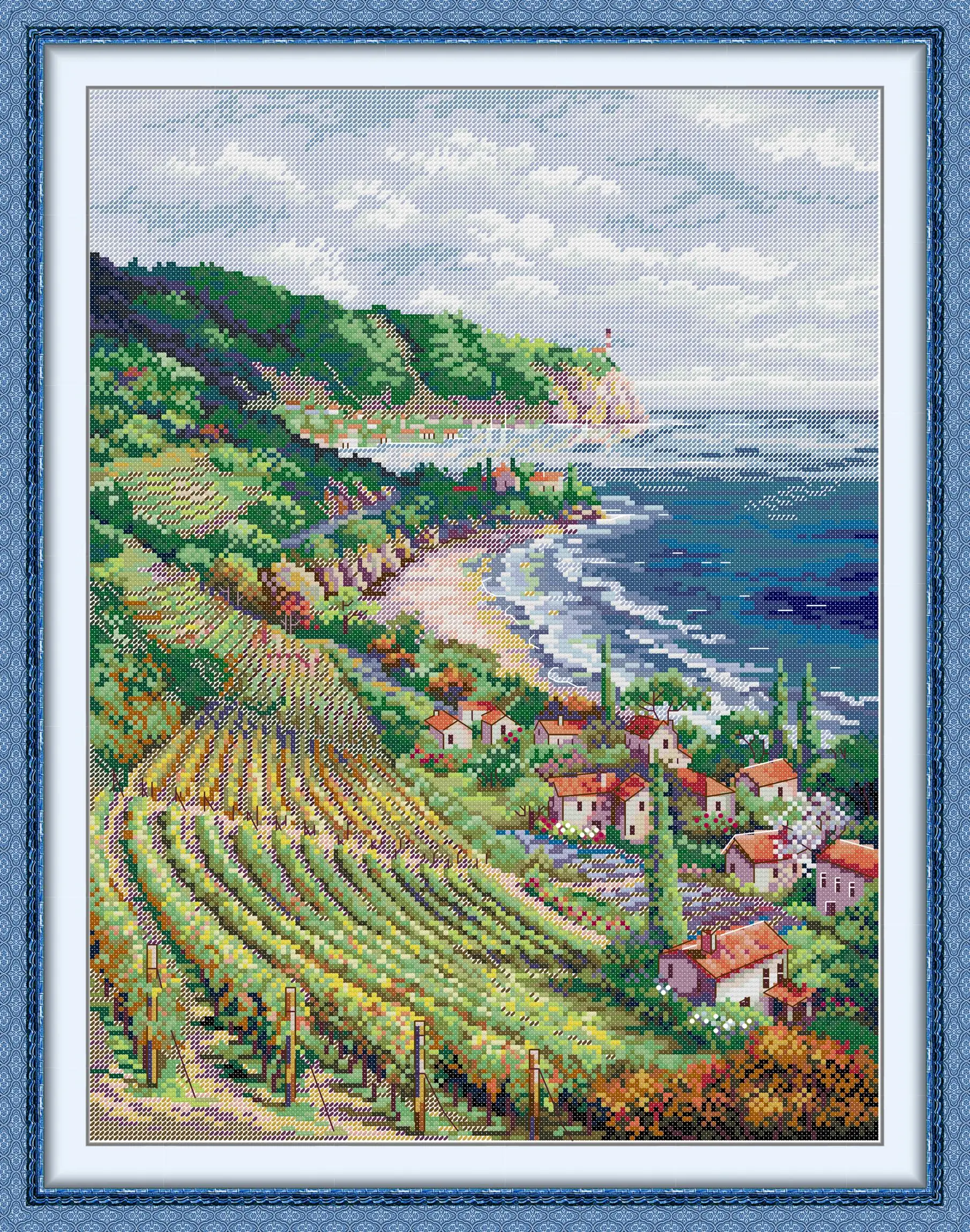 Maydear Full Cross Stitch Kit, 11CT/14CT/16CT/9CT Aida Fabric,DMC Threads Sewing Pattern Embroidery Set-Blue coastline
Maydear Full Cross Stitch Kit, 11CT/14CT/16CT/9CT Aida Fabric,DMC Threads Sewing Pattern Embroidery Set-Blue coastline
