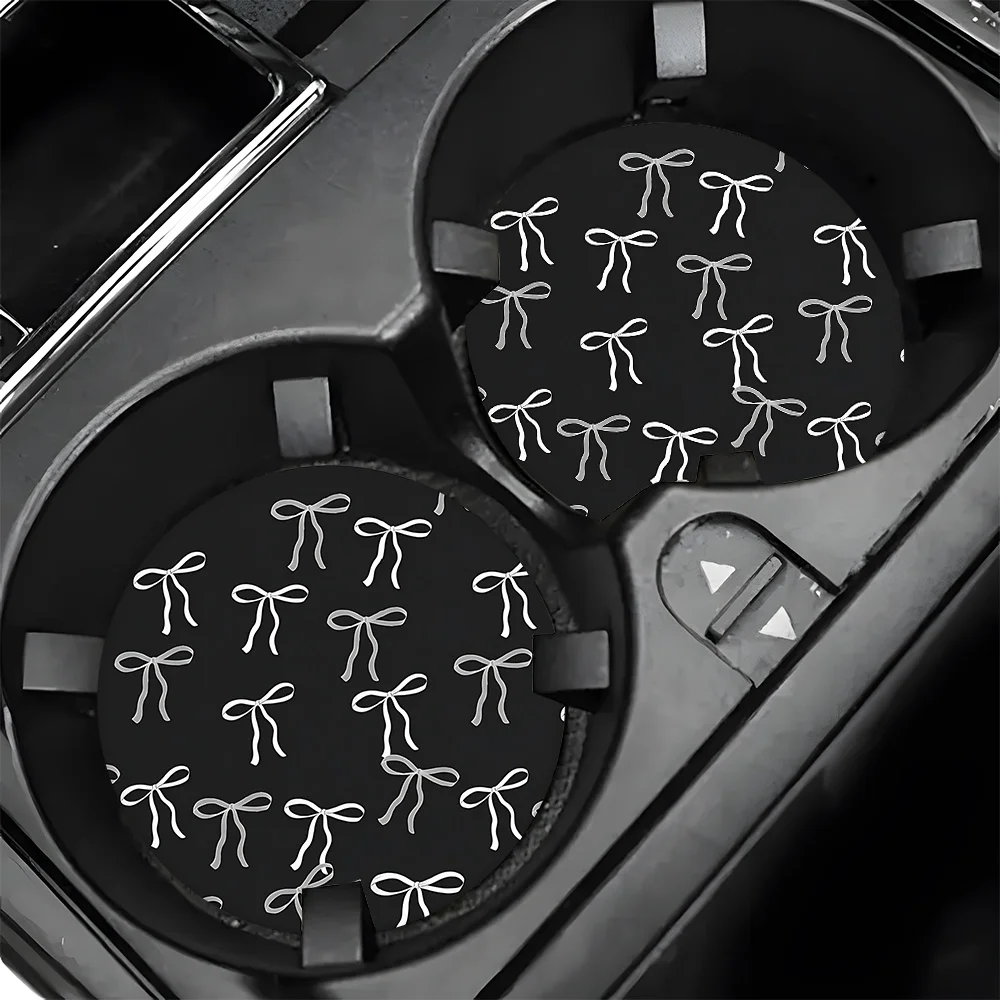 Pack of 2 Black Bow Tie Pattern Absorbent Car Coaster Coaster - Sponge Rubber Material, Stylish Car Decor, For Ladies, Ideal for Vehicles and Home Desk Use
Pack of 2 Black Bow Tie Pattern Absorbent Car Coaster Coaster - Sponge Rubber Material, Stylish Car Decor, For Ladies, Ideal for Vehicles and Home Desk Use