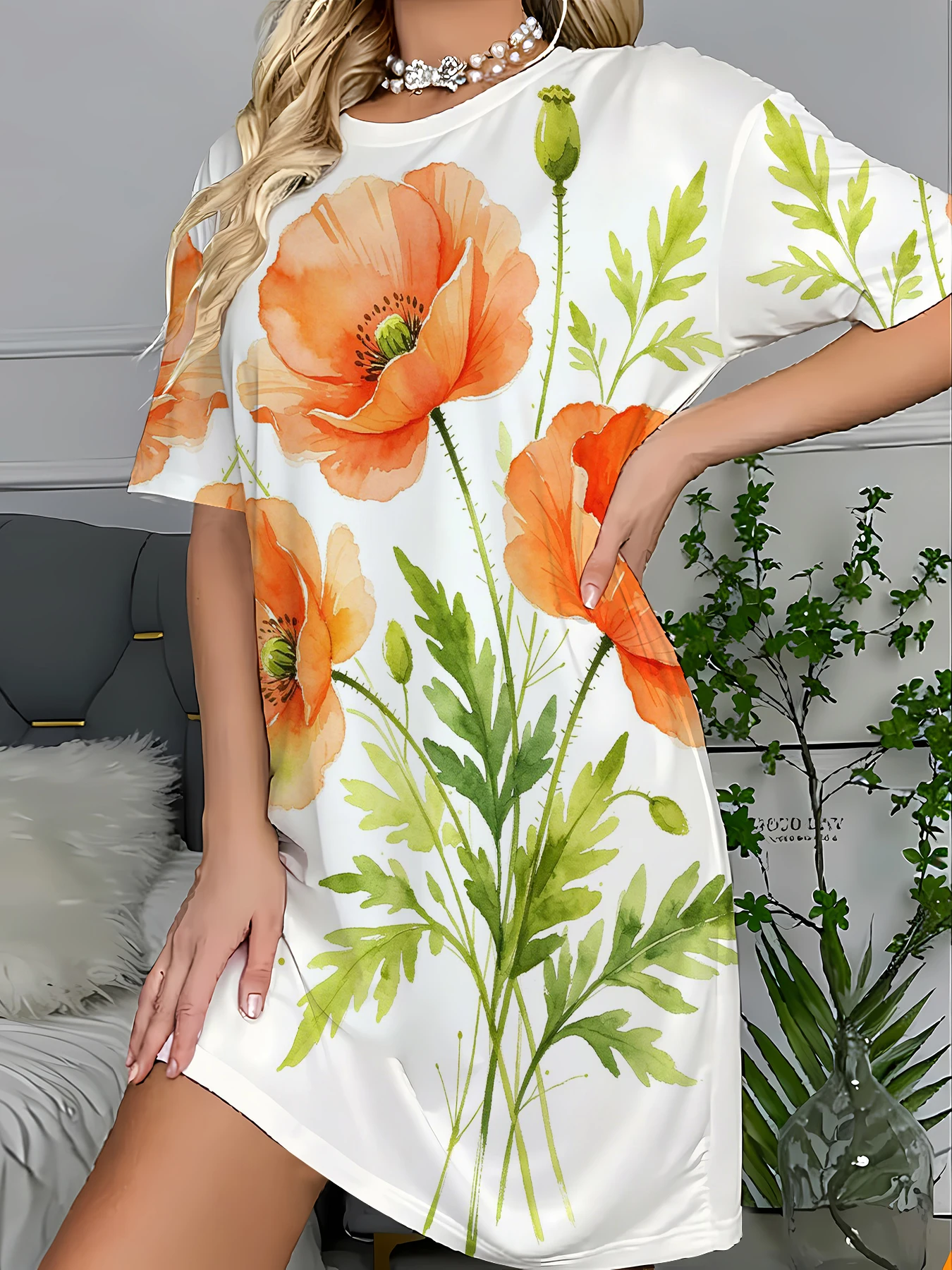 Boho Print Long Sleep T-Shirt Dress Women Vintage Knit Summer Nightgown
Boho Print Long Sleep T-Shirt Dress Women Vintage Knit Summer Nightgown