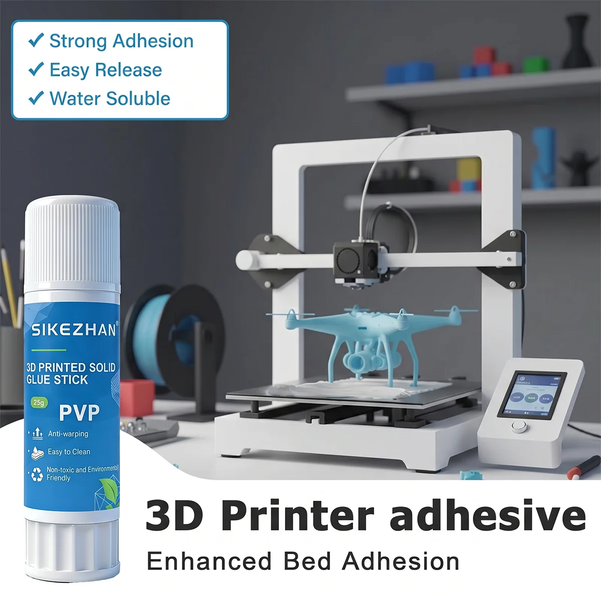 Professional 3D Print Bed Adhesive Glue Stick, Non-Toxic PVP Solid Stick for Better First Layer Adhesion, Prevents Warping, 25g
Professional 3D Print Bed Adhesive Glue Stick, Non-Toxic PVP Solid Stick for Better First Layer Adhesion, Prevents Warping, 25g