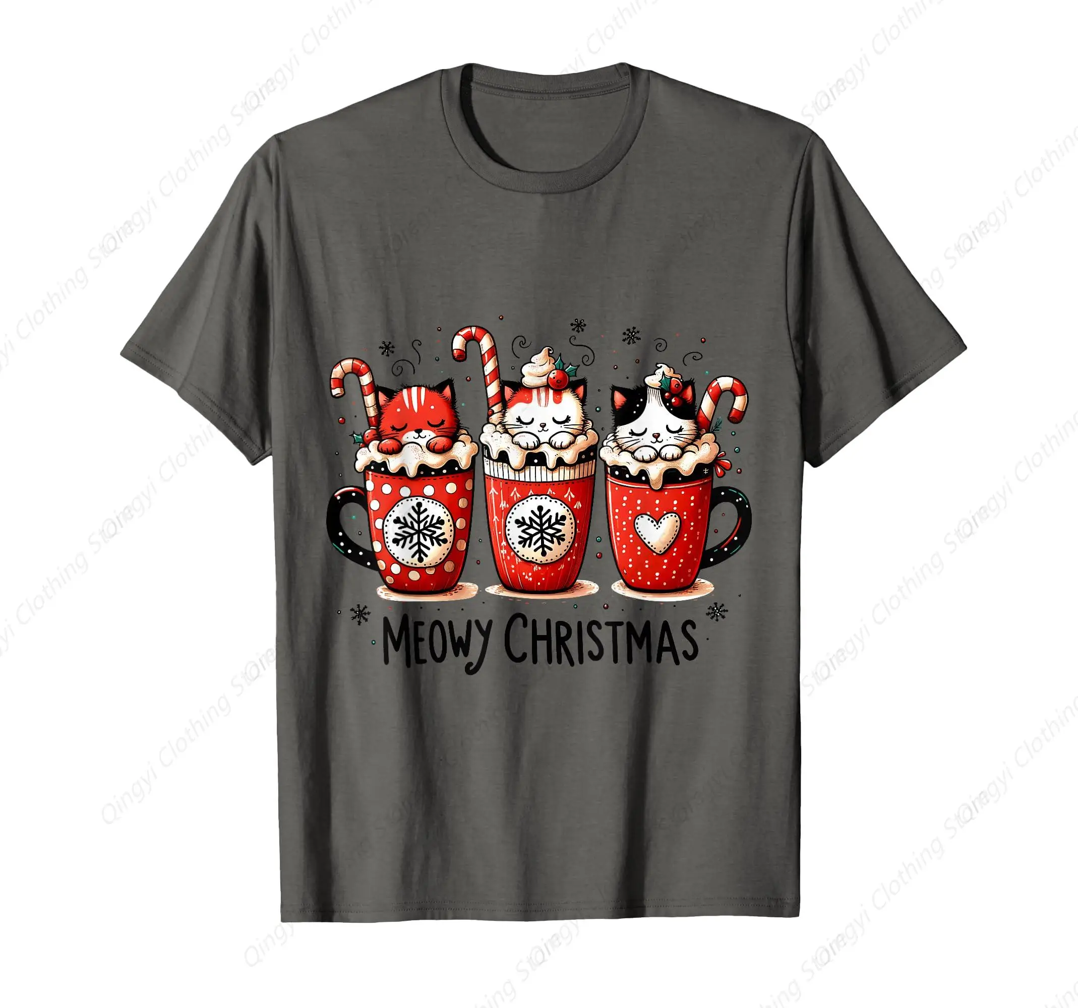 Meowy Christmas Cute Cats and Coffee Merry Xmas Graphic T-Shirt
Meowy Christmas Cute Cats and Coffee Merry Xmas Graphic T-Shirt