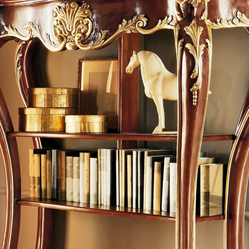 Display bookshelves large villa European style shelf French carved bookcase
Display bookshelves large villa European style shelf French carved bookcase