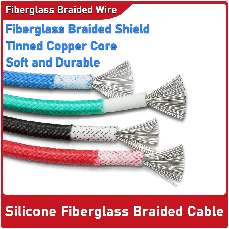 1/5/M Silicone Fiberglass Braided Cable High Temperature Tinned Copper Resistant Wire Insulation Warm Floor Heat Element Cable
1/5/M Silicone Fiberglass Braided Cable High Temperature Tinned Copper Resistant Wire Insulation Warm Floor Heat Element Cable