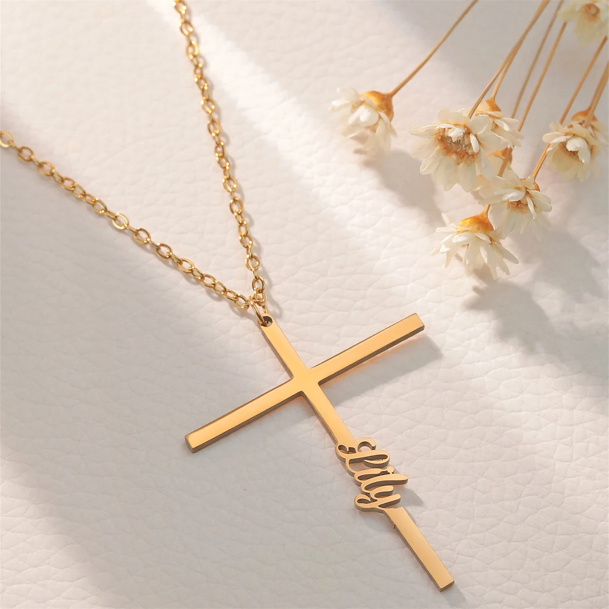 Custom Name Necklace, Simple Cross Pendant, Personalized Stainless Steel Jewelry for Women Gift
Custom Name Necklace, Simple Cross Pendant, Personalized Stainless Steel Jewelry for Women Gift
