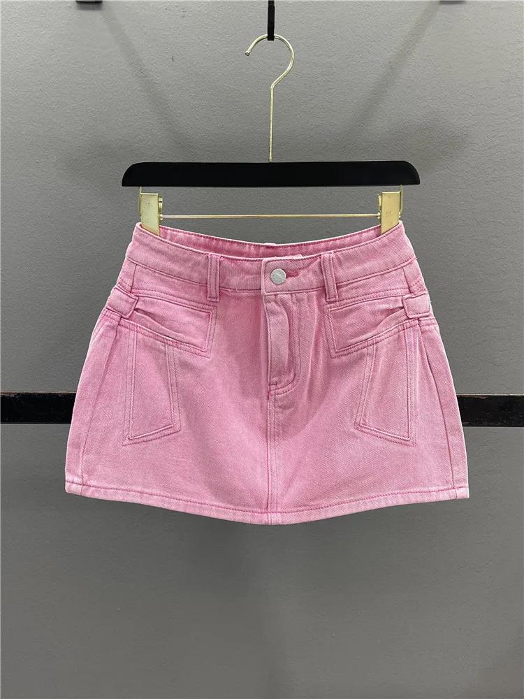 Pink Bowknot Denim Skirt Women's Loose Slimming A-Line Short Skirt Summer New Design Casual Cotton Polyester Blend
Pink Bowknot Denim Skirt Women's Loose Slimming A-Line Short Skirt Summer New Design Casual Cotton Polyester Blend