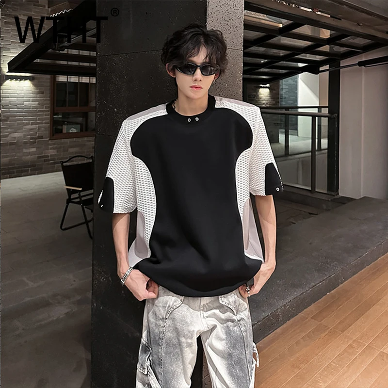 WTHT Fashion Men's Spliced Hollow Out Design Contrast Color T-shirts Trendy American Style O-neck Tops Male 2026 Summer 2A2950
WTHT Fashion Men's Spliced Hollow Out Design Contrast Color T-shirts Trendy American Style O-neck Tops Male 2026 Summer 2A2950