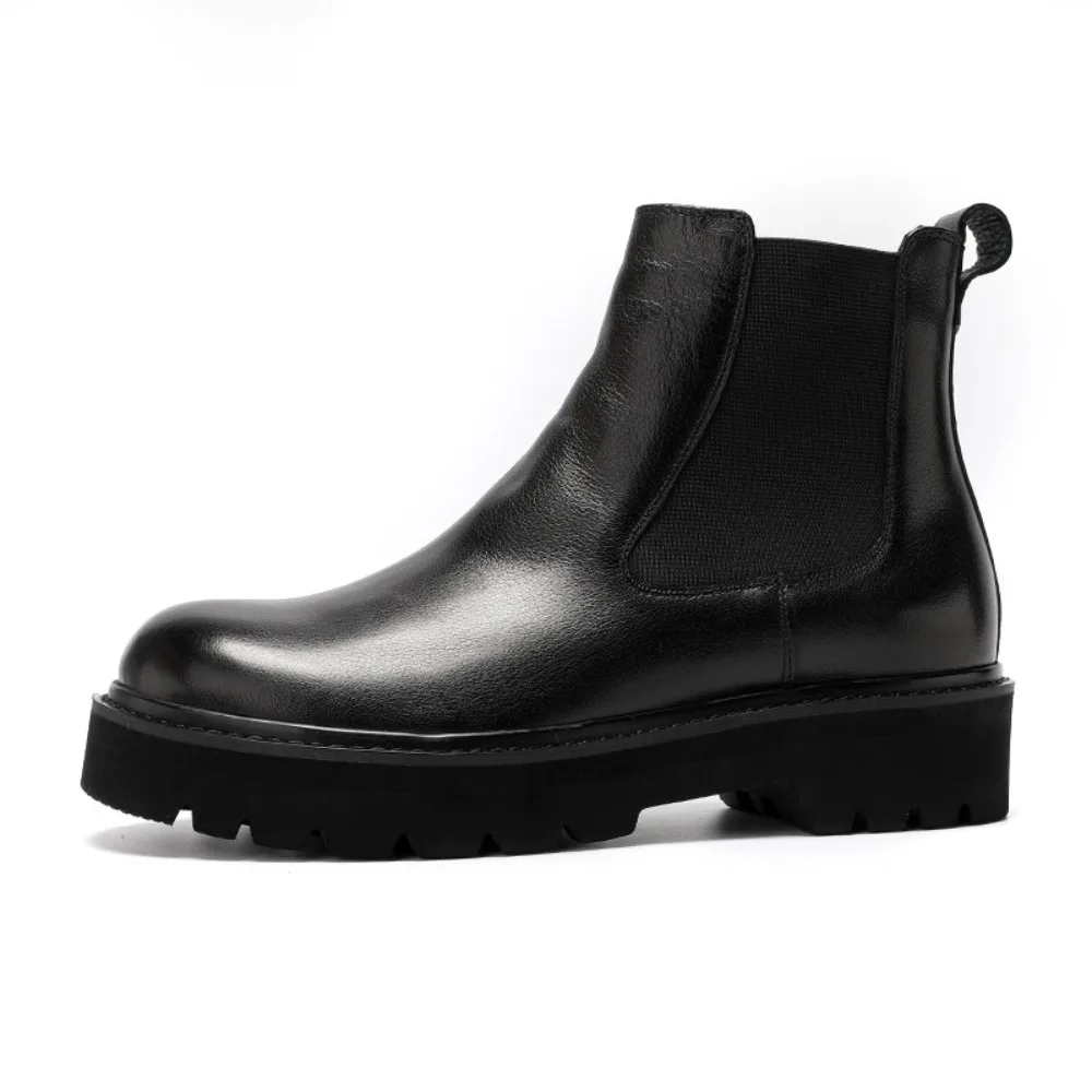 Premium Men Boots Top Layer Cowhide Genuine Leather Short Boots Thick Sole Round Toe High Top New Shoes for Man
Premium Men Boots Top Layer Cowhide Genuine Leather Short Boots Thick Sole Round Toe High Top New Shoes for Man
