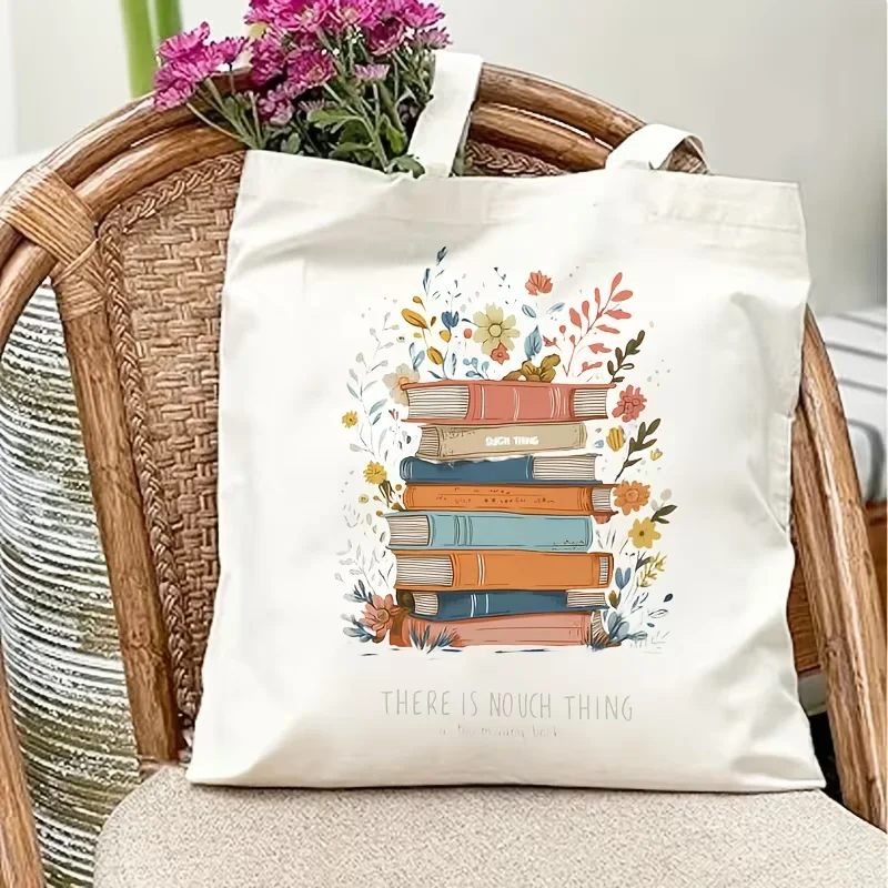 Floral Stacked Books Canvas Tote Bag Wildflower Bookworm Quote Print Reusable Shoulder Bag Cottagecore Handbag For Women
Floral Stacked Books Canvas Tote Bag Wildflower Bookworm Quote Print Reusable Shoulder Bag Cottagecore Handbag For Women