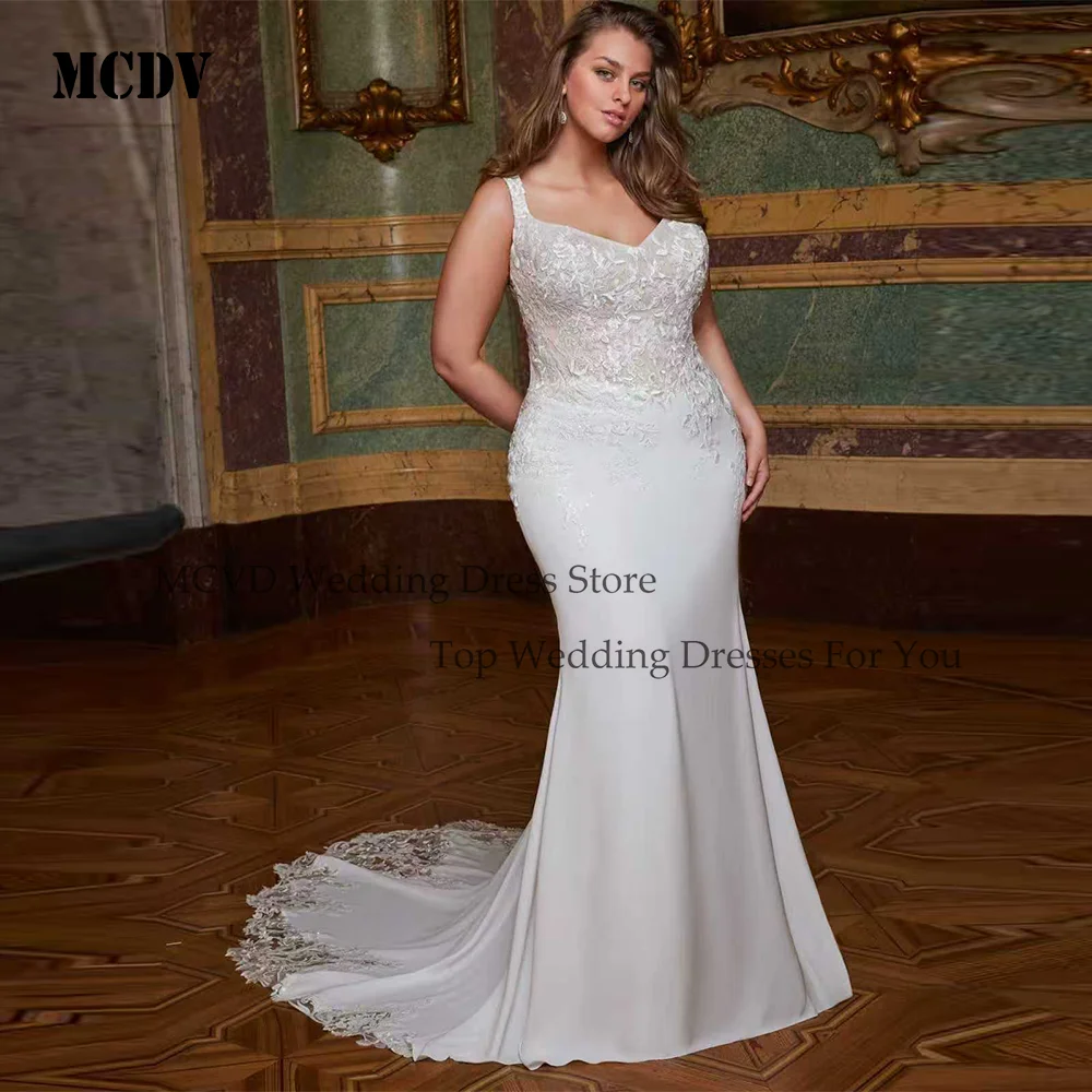 MCDV Mermaid Wedding Dresess Large Size Women Applique Spaghetti Straps Luxuries Bride Gowns 2026 Backless robe de mariée
MCDV Mermaid Wedding Dresess Large Size Women Applique Spaghetti Straps Luxuries Bride Gowns 2026 Backless robe de mariée