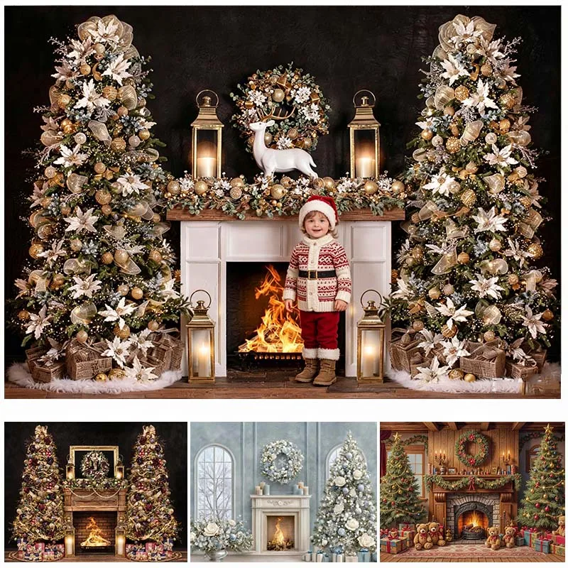 LS Retro Christmas Fireplace Background Photography Green Xmas Tree Gift Wall Backdrop Winter Family Kids Photozone Studio
LS Retro Christmas Fireplace Background Photography Green Xmas Tree Gift Wall Backdrop Winter Family Kids Photozone Studio