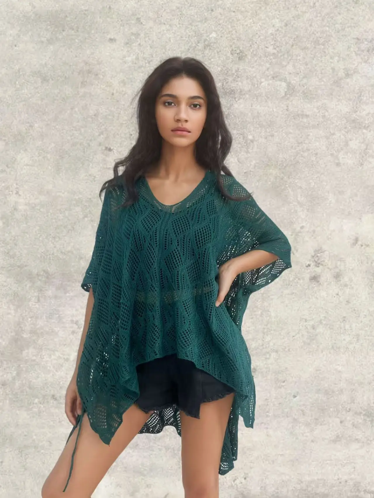 Women's Shawl Plus Size Shawl V-neck Hollow Slit Knitted Sun Protection Shirt Summer New Style
Women's Shawl Plus Size Shawl V-neck Hollow Slit Knitted Sun Protection Shirt Summer New Style
