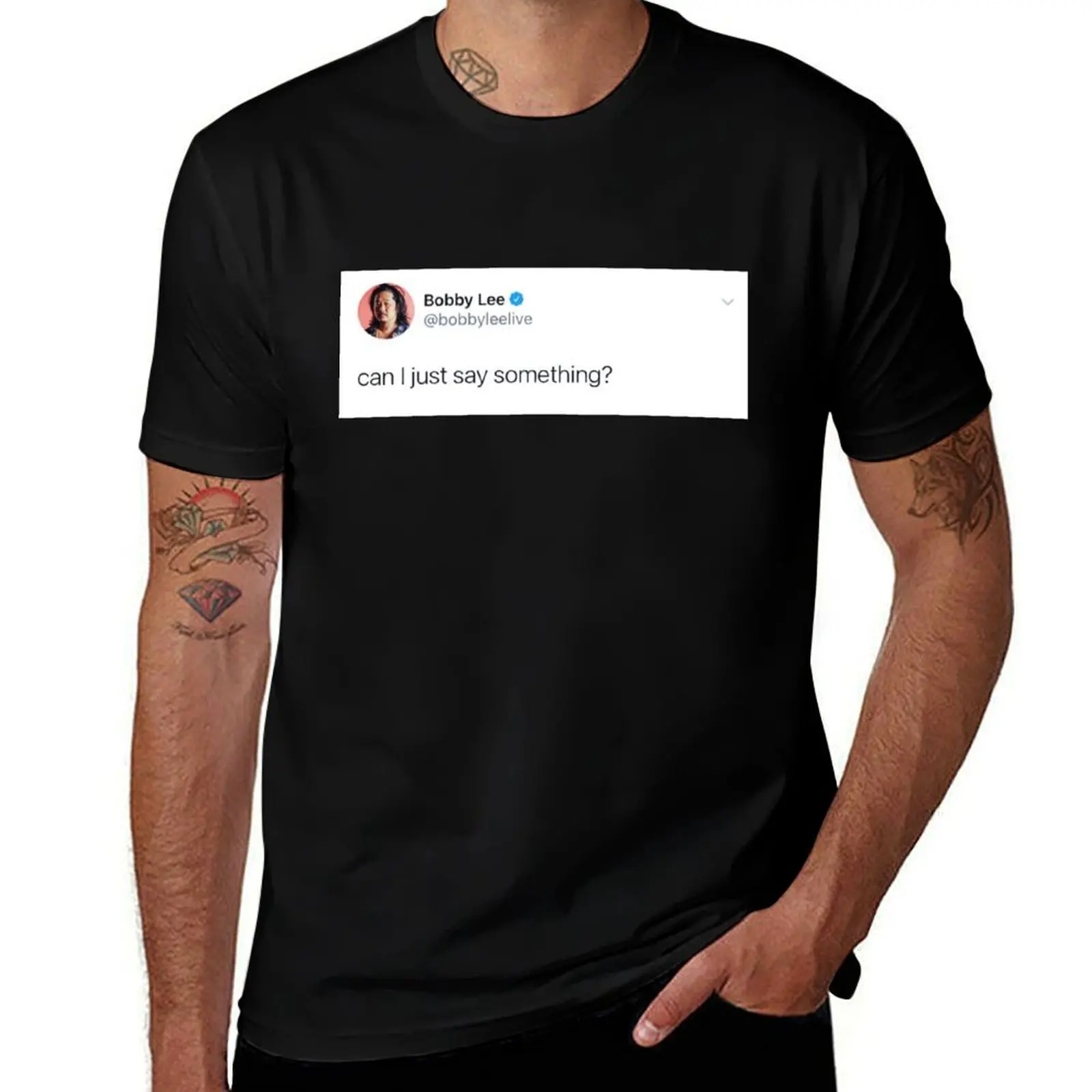 bobby lee - can I just say something T-Shirt plus size clothes rapper graphic tees anime clothes luxury clothes men
bobby lee - can I just say something T-Shirt plus size clothes rapper graphic tees anime clothes luxury clothes men