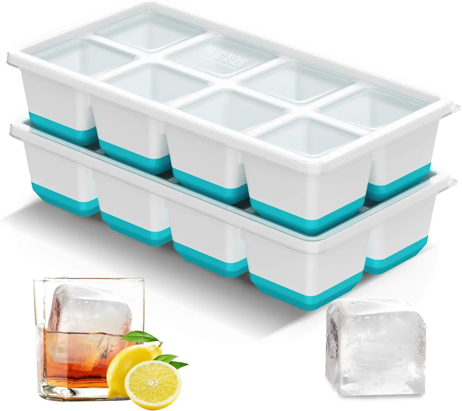 2 Pack Reusable Large Ice Cube Molds, Ice Cube Trays for Freezer with Lid, Easy Release Ice Tray for Drinks
2 Pack Reusable Large Ice Cube Molds, Ice Cube Trays for Freezer with Lid, Easy Release Ice Tray for Drinks