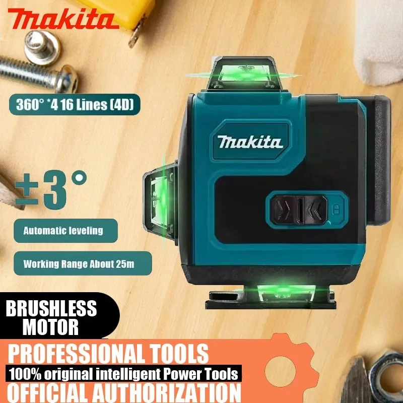 Лазерный уровень Makita 360 Green Light с 16 линиями, высокоточный, настенный, портативный, самовыравнивающийся
Лазерный уровень Makita 360 Green Light с 16 линиями, высокоточный, настенный, портативный, самовыравнивающийся