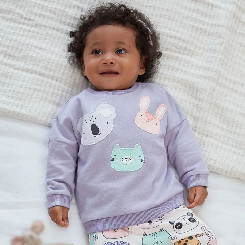 Spring Toddler Baby Girls Clothing Purple Cartoon Animals Kids Sweatshirt Clothes Casual Infants Girl Pullover Tops Autumn 2-7Y
Spring Toddler Baby Girls Clothing Purple Cartoon Animals Kids Sweatshirt Clothes Casual Infants Girl Pullover Tops Autumn 2-7Y