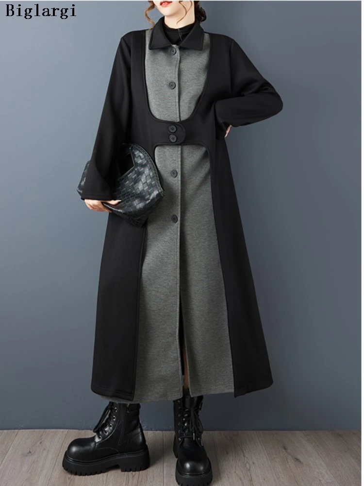 Oversized Autumn Trench Coat Women Irregular Patchwork Modis Casual Loose Ladies Windbreak Jackets Long Sleeve Woman Trench Coat
Oversized Autumn Trench Coat Women Irregular Patchwork Modis Casual Loose Ladies Windbreak Jackets Long Sleeve Woman Trench Coat