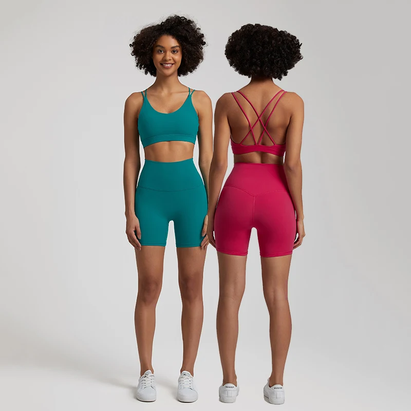 2004 New Workout Sets Womens High Waist Yoga Shorts Strappy Sports Bra 2 Piece Outfit Set Gym Clothes Woman Activewear
2004 New Workout Sets Womens High Waist Yoga Shorts Strappy Sports Bra 2 Piece Outfit Set Gym Clothes Woman Activewear