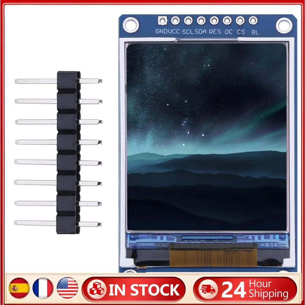 1.8inch LCD Screen SPI Interface Serial Port ST7735S Drive IC Display Module 128x160 Resolution for Arduino SMT32 DIY Kit
1.8inch LCD Screen SPI Interface Serial Port ST7735S Drive IC Display Module 128x160 Resolution for Arduino SMT32 DIY Kit