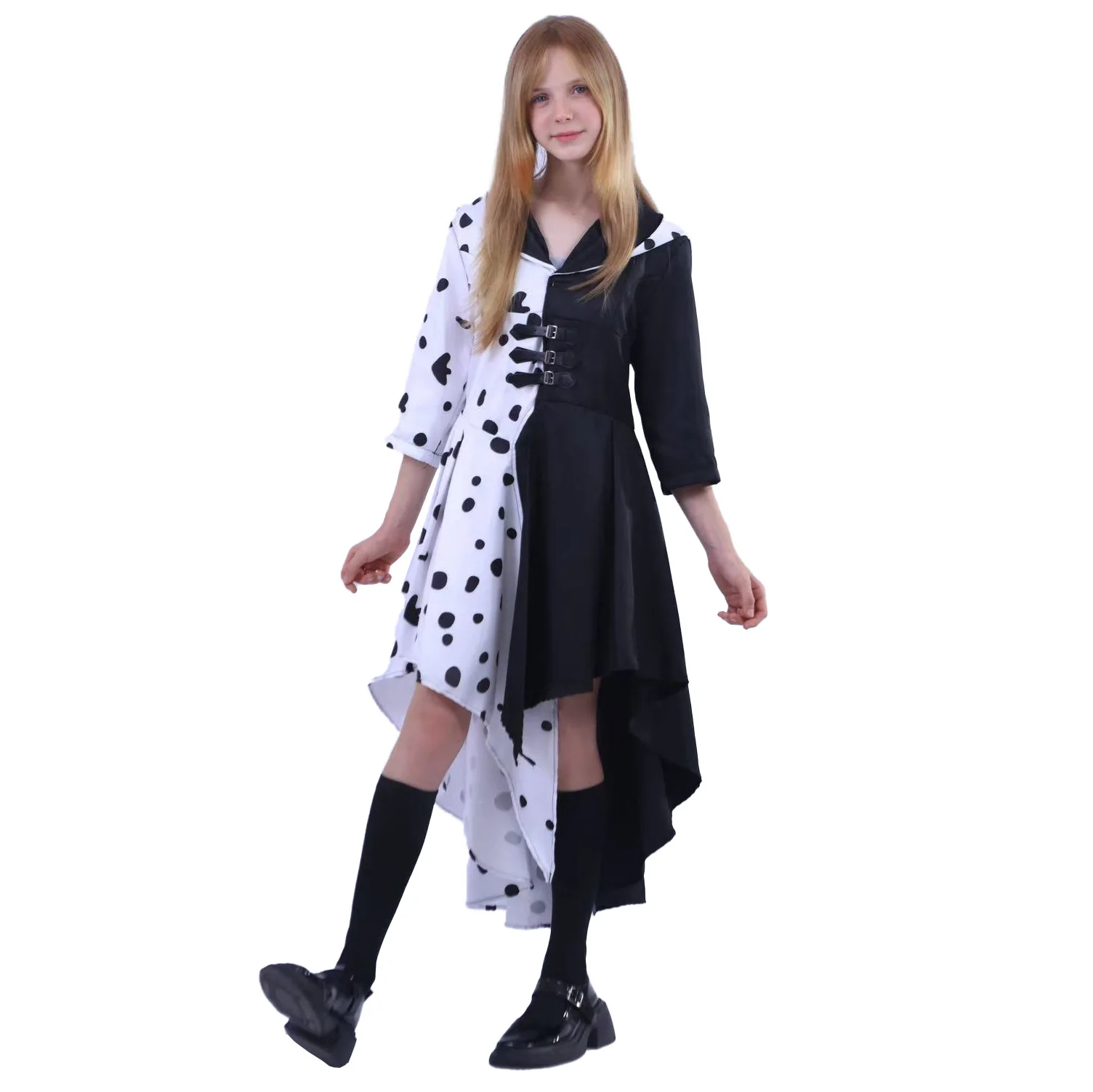 Halloween Costume 101 Dalmatians Witch Cruella Cosplay Dress, Long Skirt with 3/4 Sleeves
Halloween Costume 101 Dalmatians Witch Cruella Cosplay Dress, Long Skirt with 3/4 Sleeves