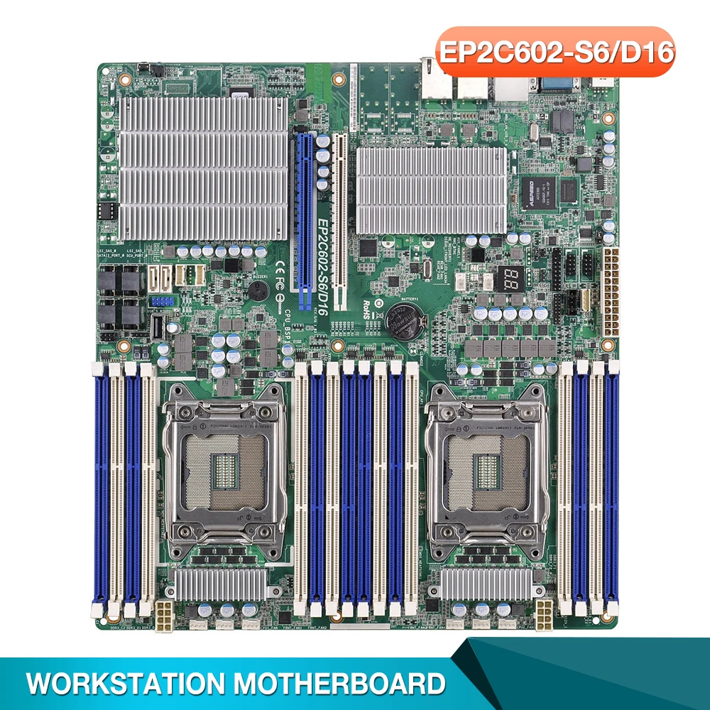 EP2C602-S6/D16 для ASRock Rack, материнская плата с двумя процессорами для рабочей станции LGA2011 ECC E5-1600*/2600 V2
EP2C602-S6/D16 для ASRock Rack, материнская плата с двумя процессорами для рабочей станции LGA2011 ECC E5-1600*/2600 V2