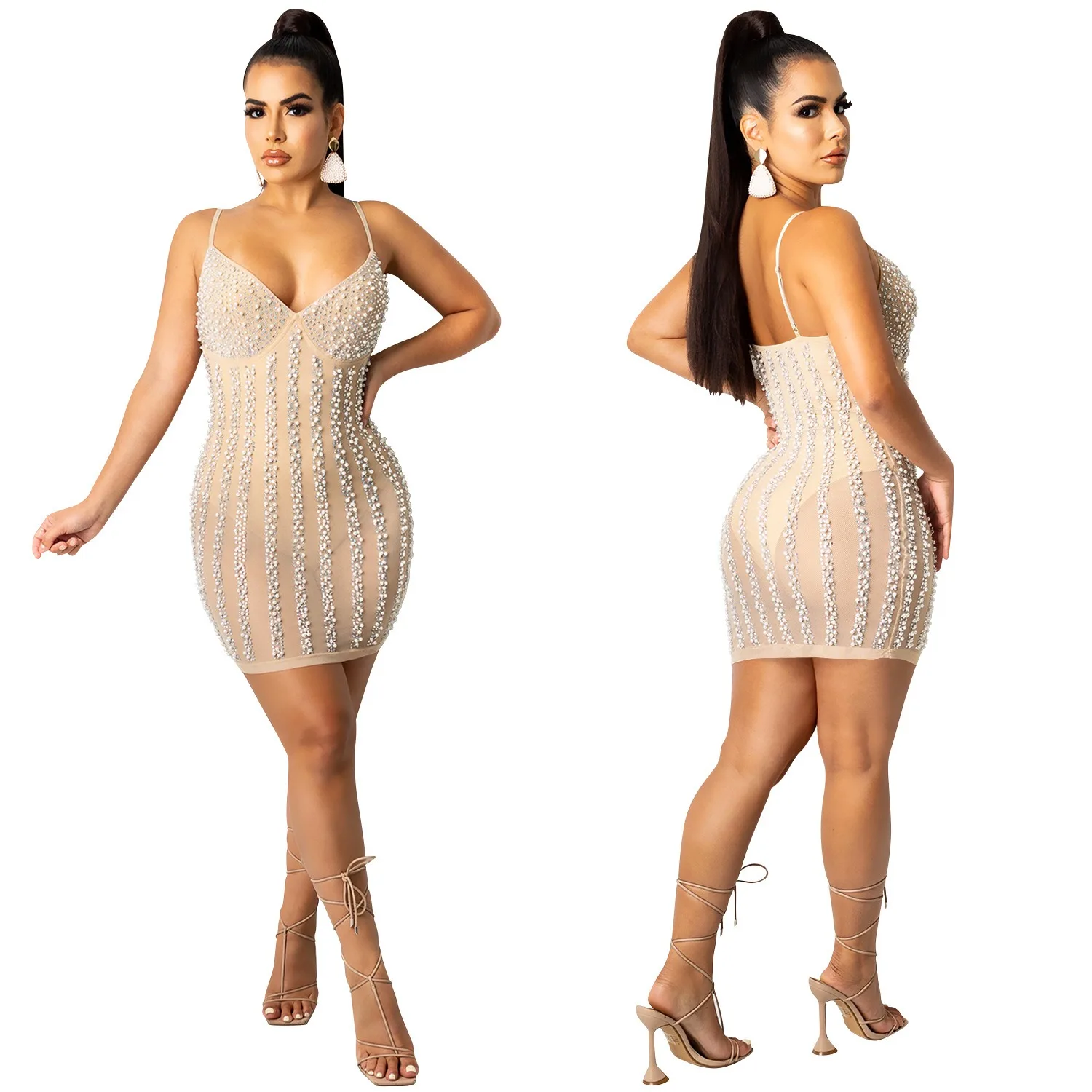 Sexy Party Nightclub Dance Gathering Club Banquet Solid Color Rhinestone Strapless Sheer Dress
Sexy Party Nightclub Dance Gathering Club Banquet Solid Color Rhinestone Strapless Sheer Dress