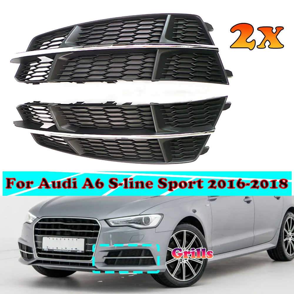 Auto Left Right Side Front Lower Bumper Fog Light Grille Foglamp Grill Cover Replacement For Audi A6 S-line Sport 2016 2017 2018
Auto Left Right Side Front Lower Bumper Fog Light Grille Foglamp Grill Cover Replacement For Audi A6 S-line Sport 2016 2017 2018