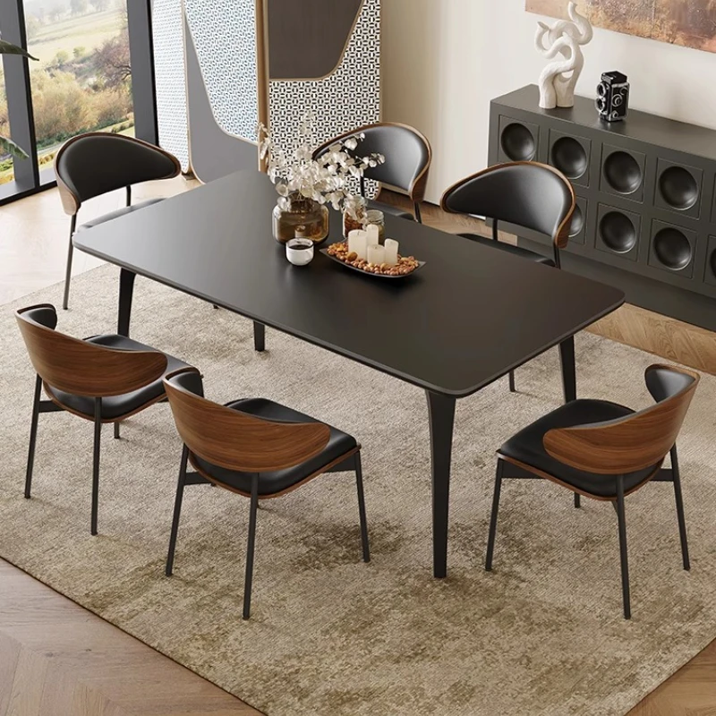 Italian Minimalist Black Rock Slab Dining Table Combination Small Apartment Dining Table Retro Style Rectangular Furniture
Italian Minimalist Black Rock Slab Dining Table Combination Small Apartment Dining Table Retro Style Rectangular Furniture