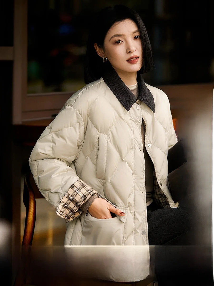 Women's Fce down Jaet Warm Fufu Baren Sle Workwear Corduroy Collar Tee-Proof 95 Goose down Outerwear New Model
Women's Fce down Jaet Warm Fufu Baren Sle Workwear Corduroy Collar Tee-Proof 95 Goose down Outerwear New Model