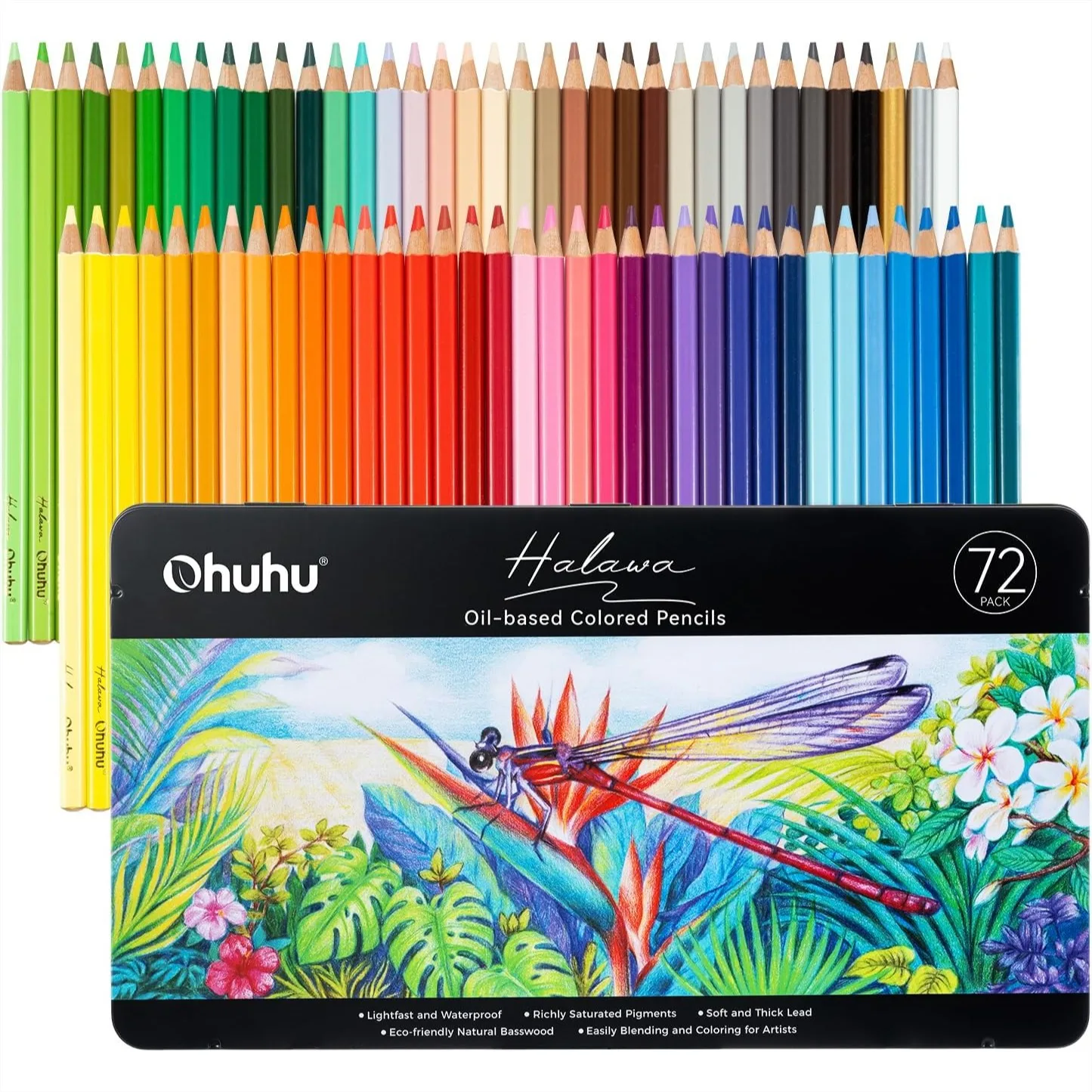 72 Oil-Based Colored Pencils For Adults, Artist Drawing Supplies, Soft Core, Pre-Sharpened, Metal Box
72 Oil-Based Colored Pencils For Adults, Artist Drawing Supplies, Soft Core, Pre-Sharpened, Metal Box